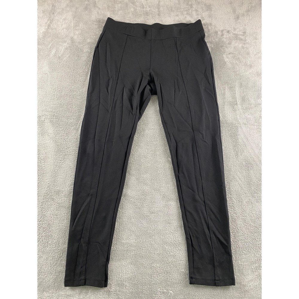 Baccini Womens Black Front Seam Pull On Leggings Size L Stretch Ponte Pants
